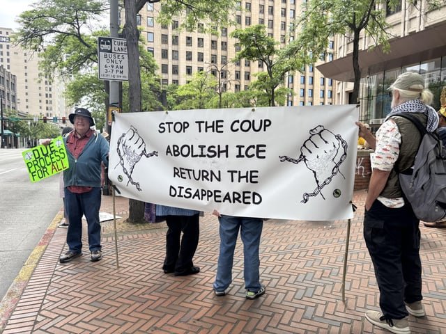 Pics from today’s “Troublemaker” rally at the Federal building