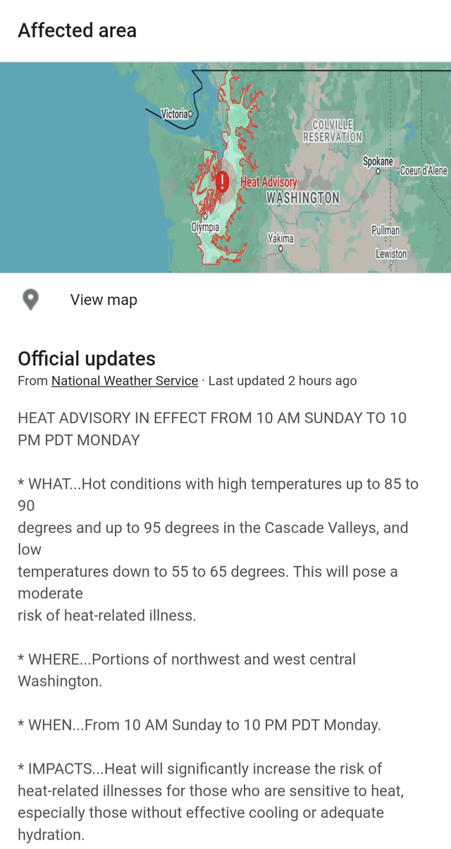 Heat advisory for this weekend