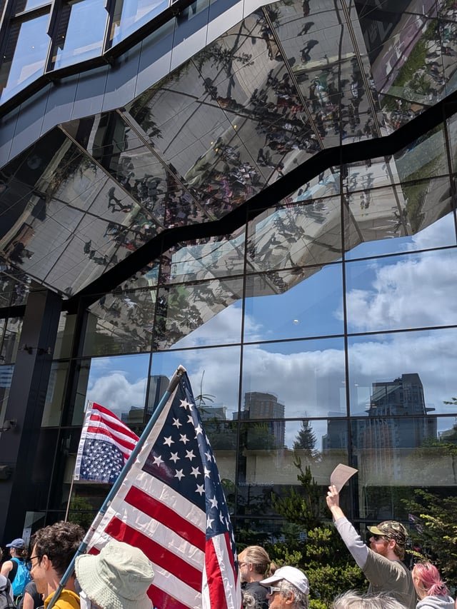 I took this neat photo at the No Kings protest downtown