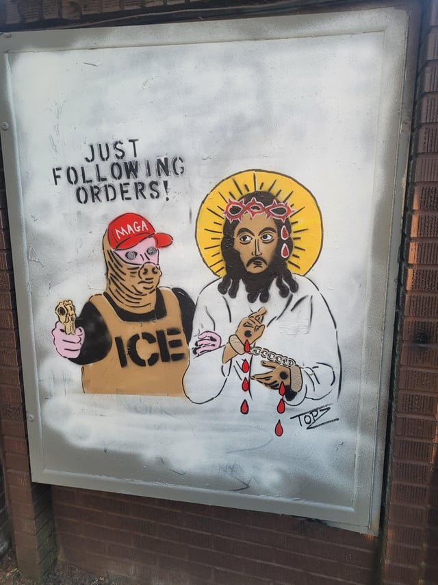 Found outside the closed church on Harvard Ave