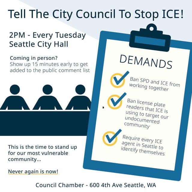 Tired of seeing ICE in Seattle? Here’s something you can do to make a difference!