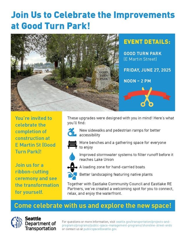 Celebrate the Improvements at Good Turn Park in Eastlake!