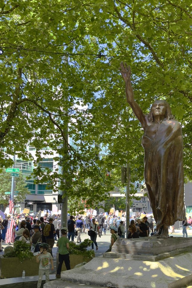 Chief Seattle at the protest this weekend