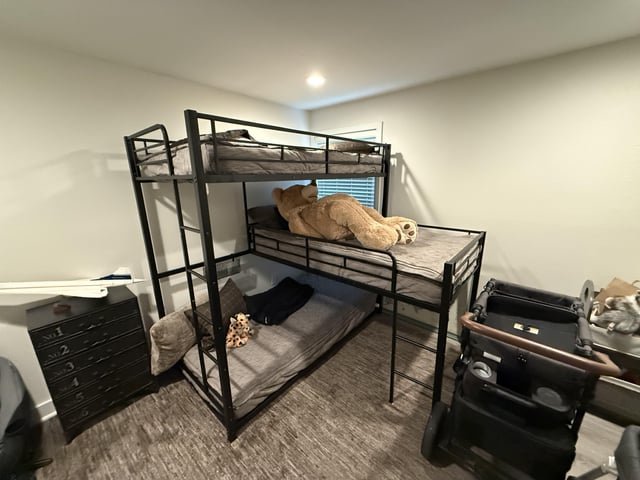 Free triple bunk bed with three mattresses included barely used near bell square-ish.