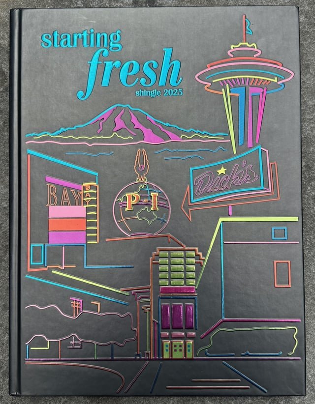 Seattle landmarks on Ballard High yearbook