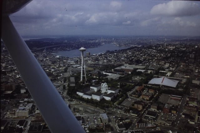 Aerial view of Seattle 1980s