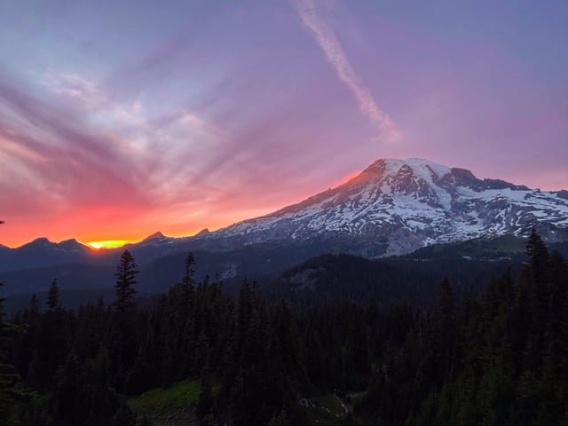 Mt Rainier last night (Plummer’s peak hike)