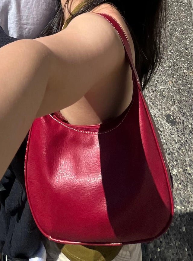 Lost Red Nine West Purse w/ Passport & Camera in Lime Glider Basket near Baegopa BBQ