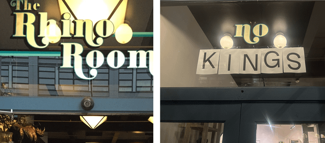 former Rhino Room makes creative use of what’s left of the sign