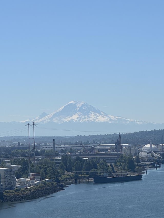 Mt. Rainier from the west Seattle bridge.