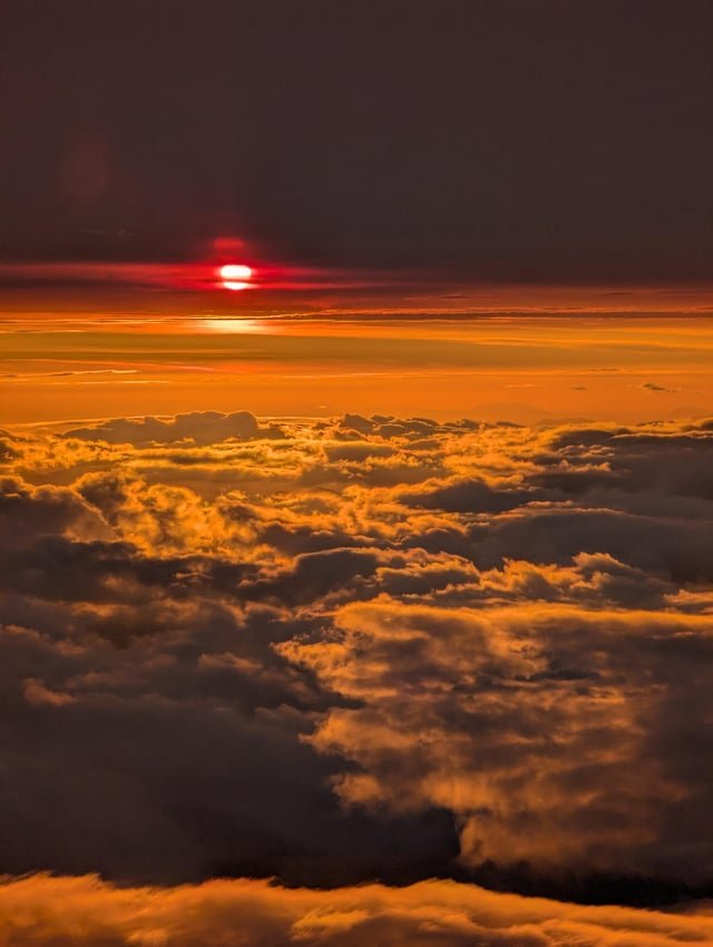 Sunset while flying into Seattle last night