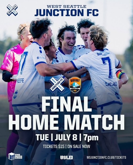 SOCCER: Last West Seattle Junction FC home match of the season tonight