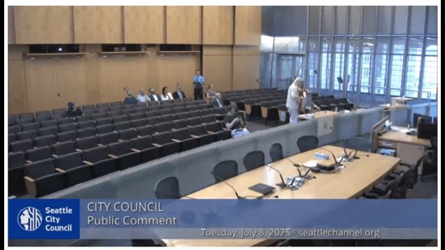 talking to City Council today, to push back against calling 2024 sit-in protest “violent”