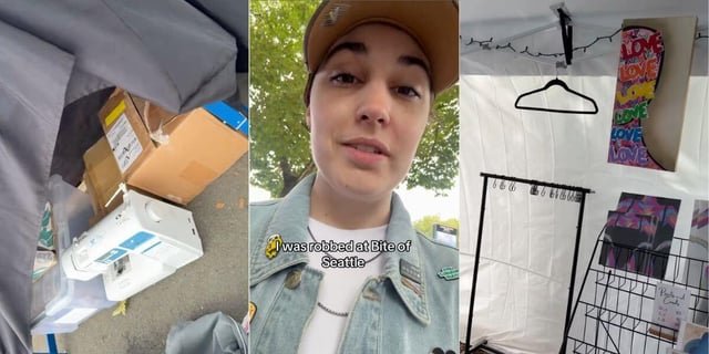 A local artist says thieves ransacked her booth at the Bite of Seattle festival, stealing more than $2,000 in merchandise despite organizers’ promises of overnight security