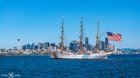 USCGC Eagle dropping anchor in Seattle today