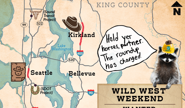 CHANGE to WSDOT’s “Wild West Weekend” – SB SR 167 work in Kent is postponed