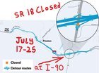 Diamonds are forever, but SR 18 closures at I-90 are eight days…and it starts this Thursday!
