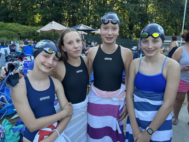 CONGRATULATIONS! Arbor Heights Swim and Tennis Club girls set relay record