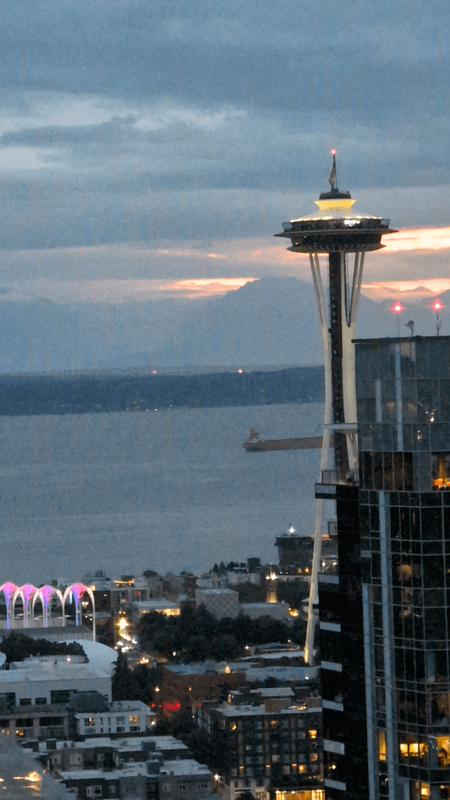 City lights coming alive – loving how lively Gasworks park and the water is looking now!