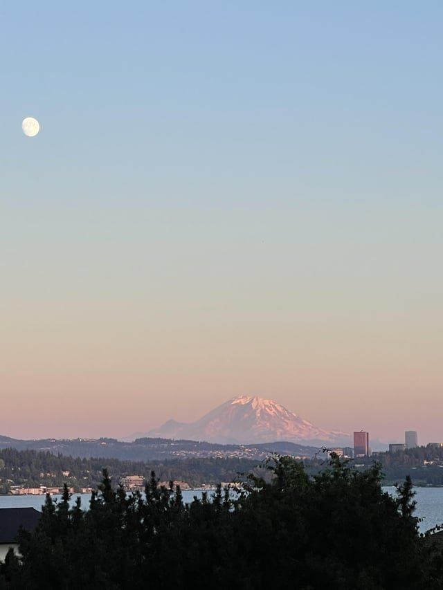 Moon Sunset Rainier