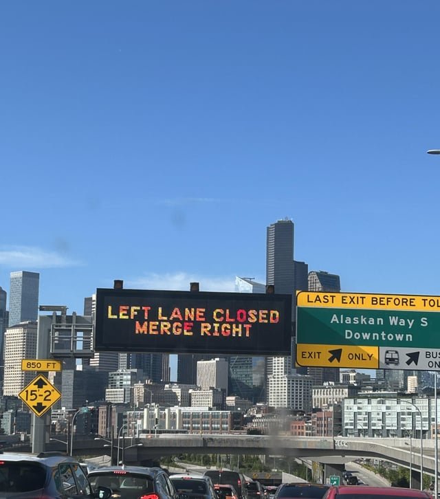 FYI northbound 99 tunnel down to one lane