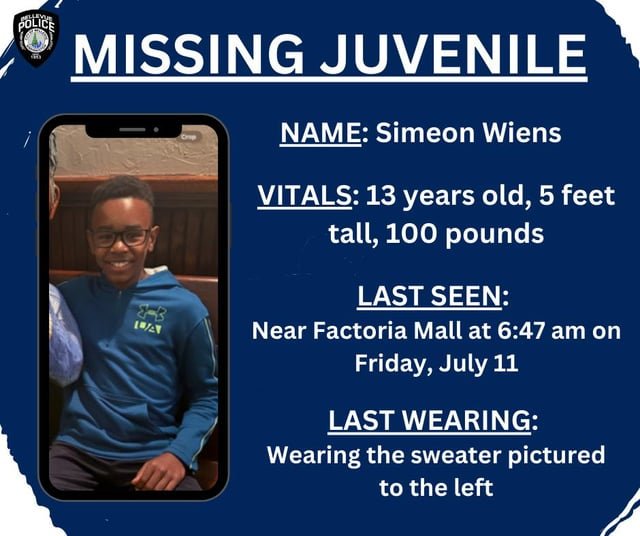 13 year old kid missing near Factoria
