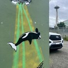 Street art in South Lake Union (with a special guest appearance by private security)