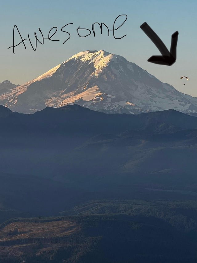 I was at 4893 feet flying my hot air balloon this morning at sunrise, and spotted this dude enjoying the sunrise too. Good sharing the sunrise with you Mr. Powered Parachute guy!