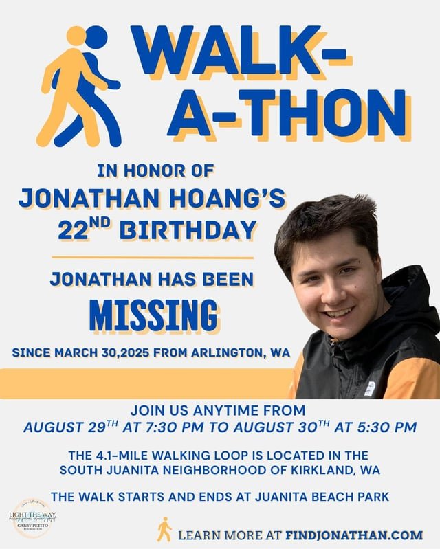Kirkland Walk-A-Thon For Missing Vulnerable Autistic Jonathan Hoang