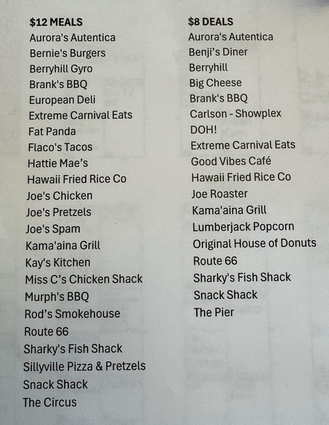 WA State Fair – Meal Deals