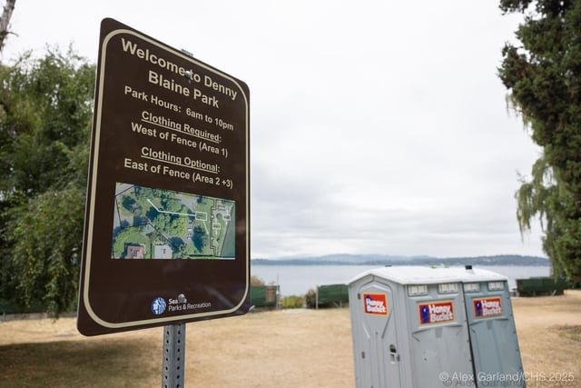 Denny Blaine Park’s new ‘nude zone’ is in effect (Though somebody tried to tear the nude zone fence down)
