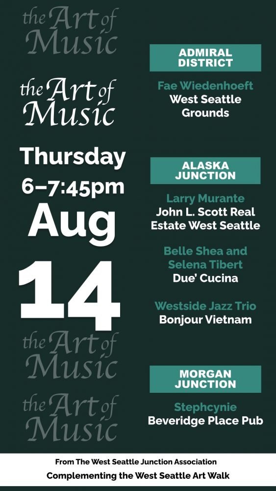 WEEK AHEAD: West Seattle Art Walk on Thursday, with five Art of Music mini-concerts (plus a musical bonus)