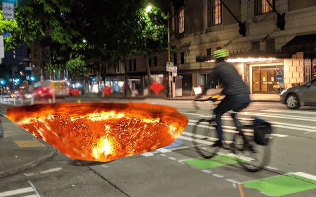 New Half Mile of Bike Lane Funnels Cyclists Straight into Portal to Hell