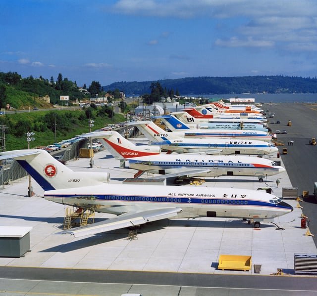 Boeing 727 production line at Renton, Washington, Summer 1966