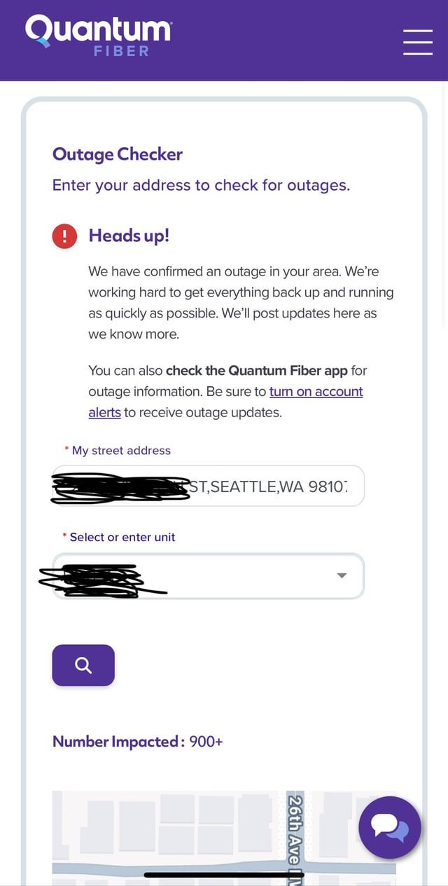 Quantum Fiber: internet outage for the past 3 hours