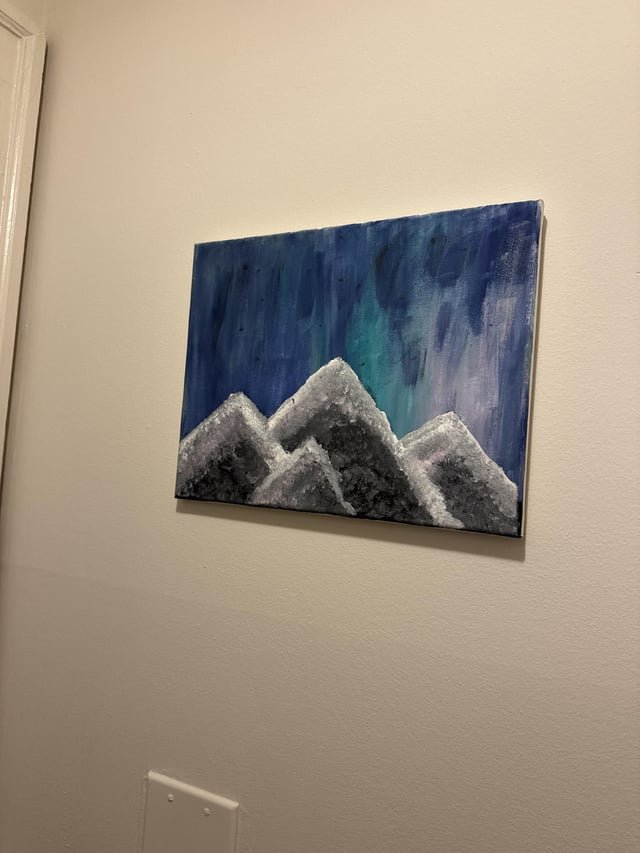 If you painted this and left it on the ground in Cap Hill in April, I just want you to know I found it and it hangs in my house.