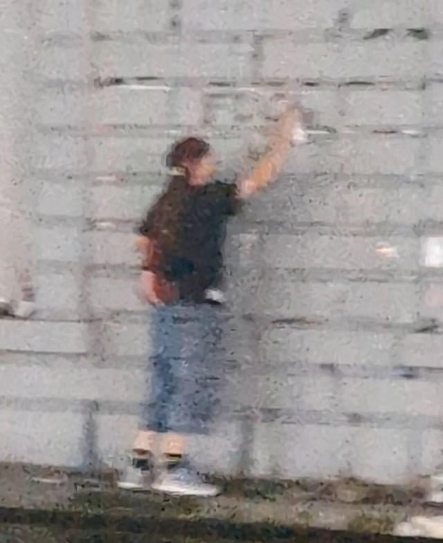 A friend witnessed the the Hot Rat Summer Mosaic being defaced last night!