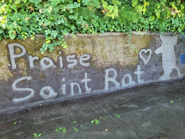 Power washing the retaining wall and felt the true holy spirit