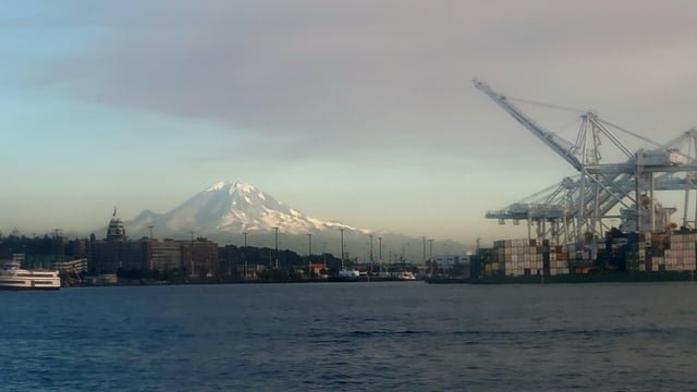 Rainier from the Seattle-Kingston Fast Ferry