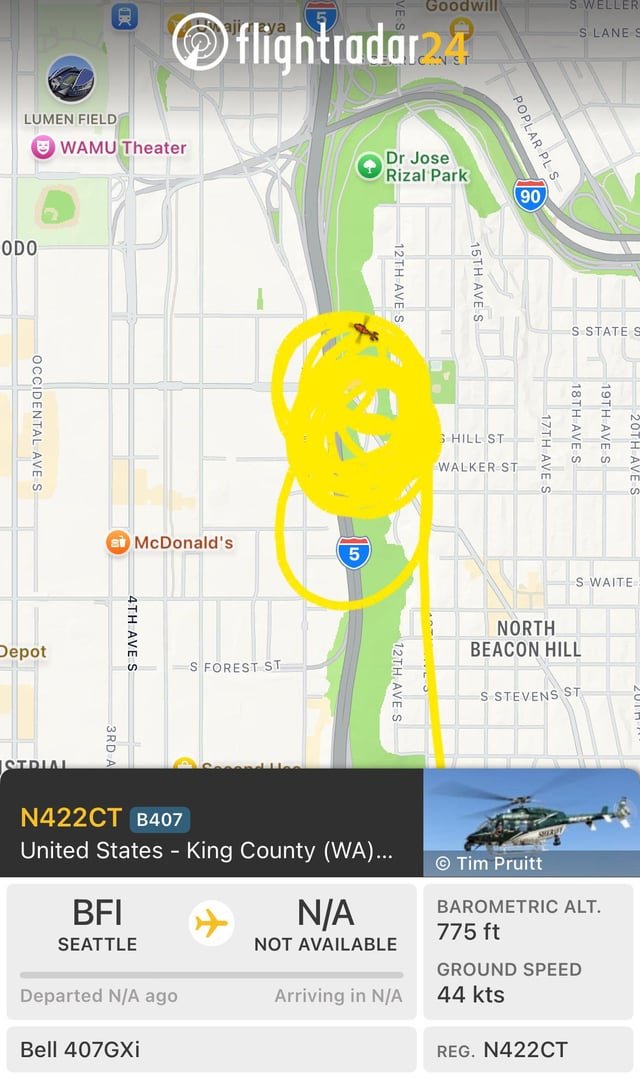 Sheriff helicopter over North Beacon Hill?