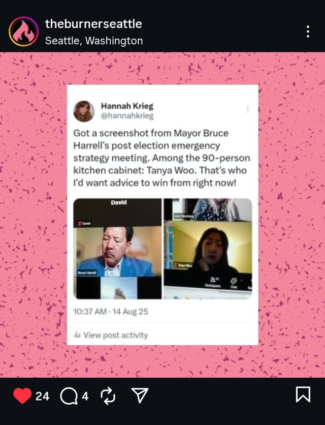 Tanya Woo is on Bruce Harrell’s post election emergency strategy meeting