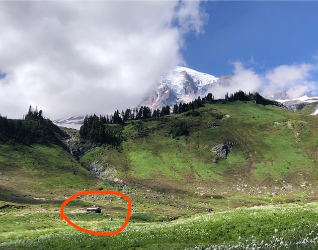 Went up to Paradise on Mount Rainier for the first time. There’s a tiny cabin out by Myrtle Falls, is anybody familiar with its history?