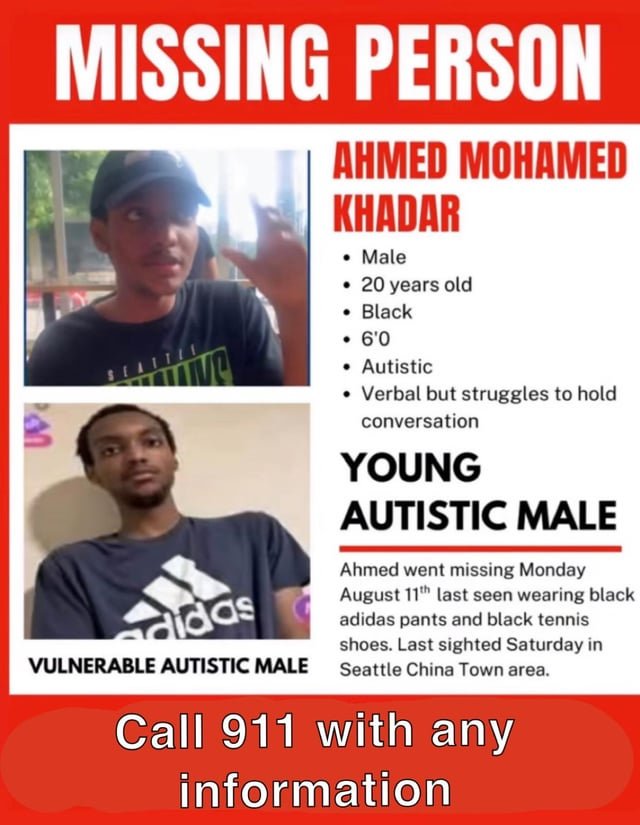 Missing: Young Autistic man missing, last seen in Downtown Seattle