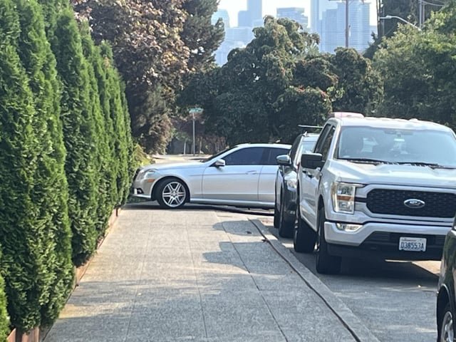 Neighbor parking on sidewalk