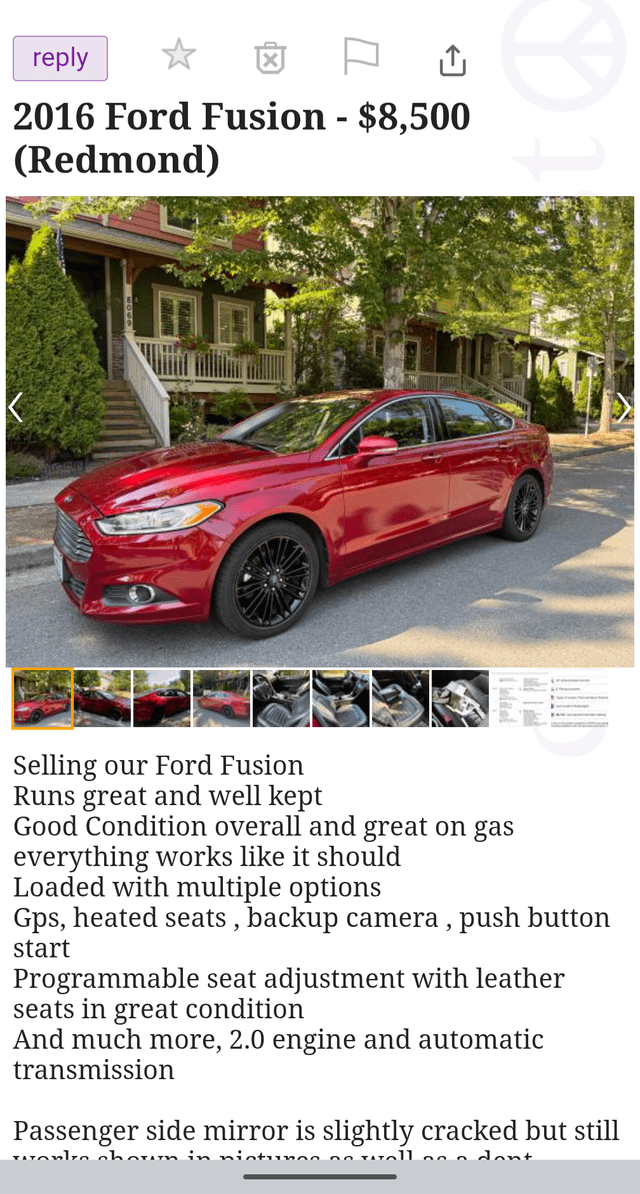 Flipped my busted car, trippled the price do not buy