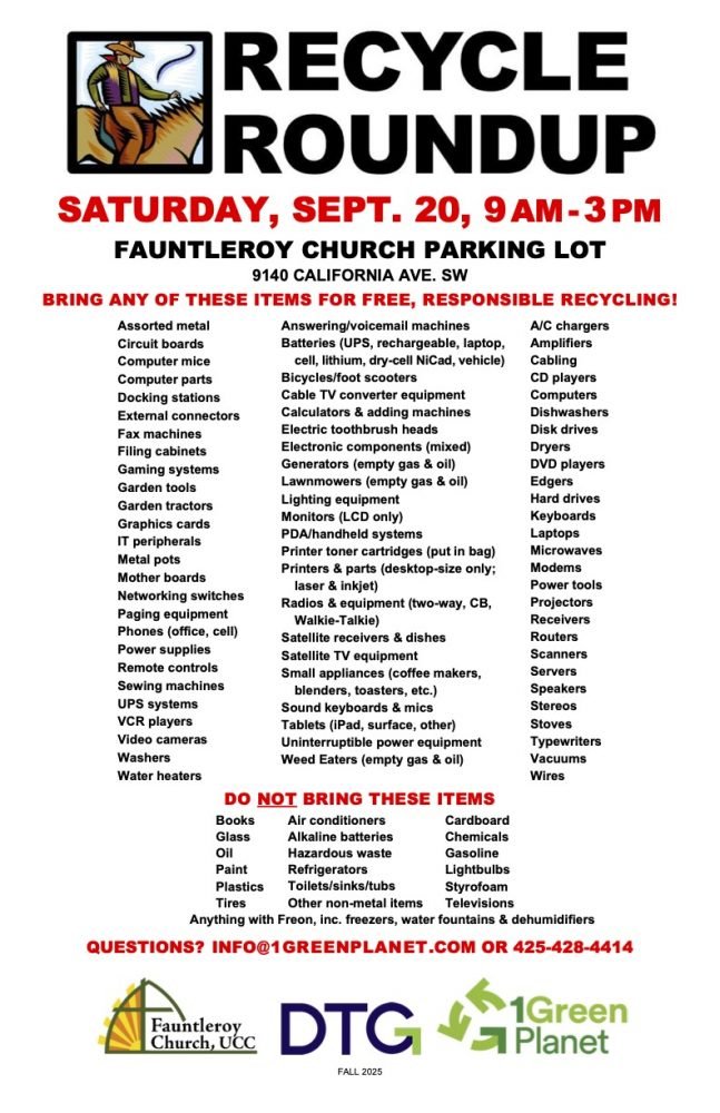 COUNTDOWN: One month until fall Recycle Roundup. Here’s what you can drop off this time
