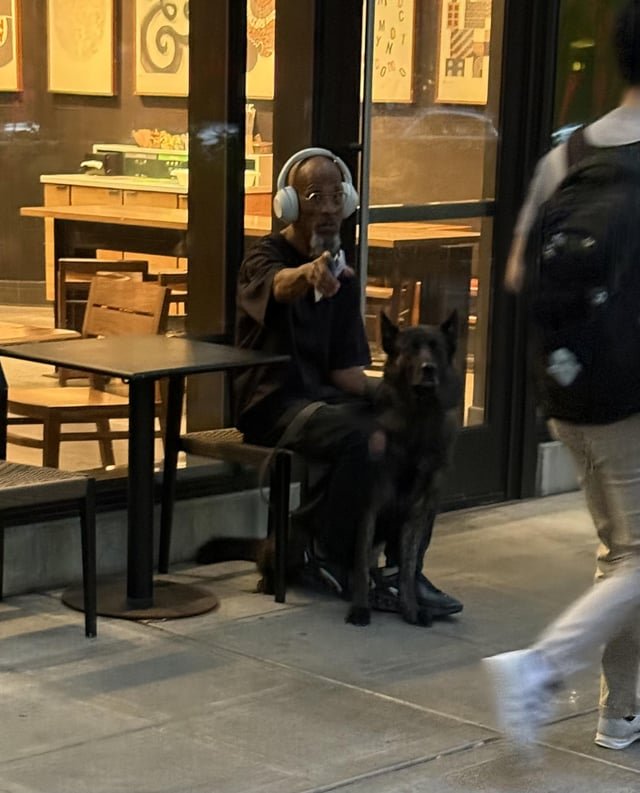 Got attacked and bit by a German shepherd (dog) at the Starbucks on 7th and Westlake. Know the guy?