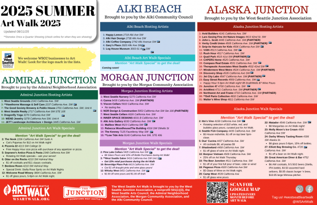 PREVIEW: Five reasons to wander August 2025 West Seattle Art Walk tomorrow