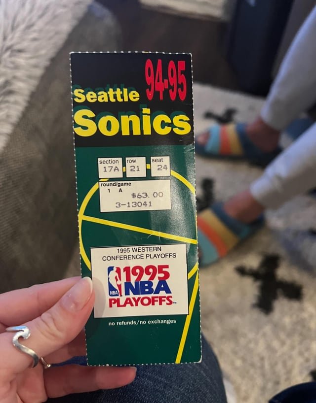 My dad preserved so many items from when I was growing up, so thankful he did. Sonics ‘95 playoffs