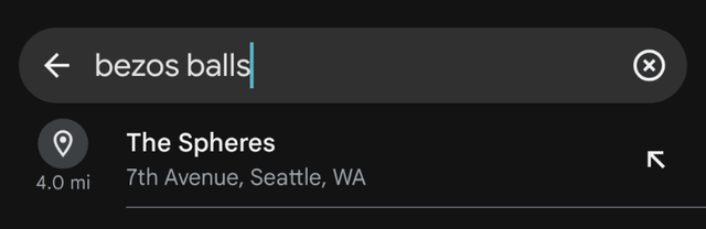 TIL Google Maps knows about the Bezos Balls.